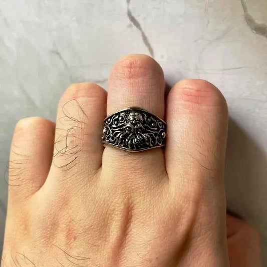 Gothic Handmade Retro Cthulhu Silver Ring