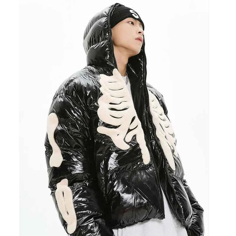 Y2K Skeleton Streetwear Parka Puffer Jacket