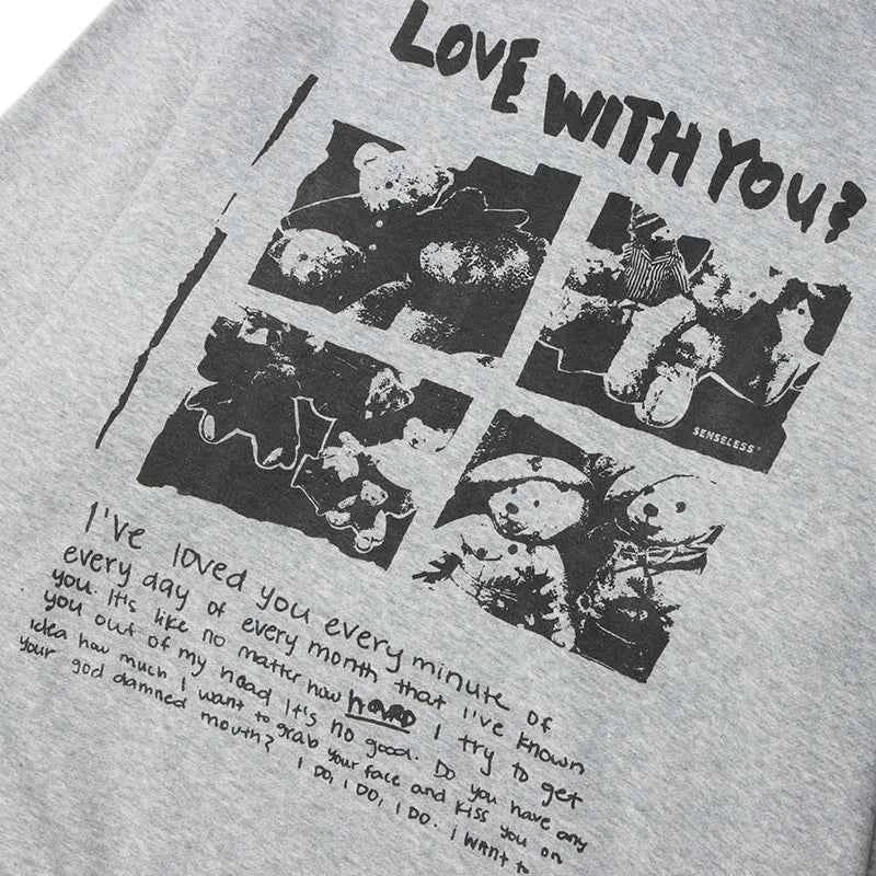 Insulated Bear Letter Print Hip Hop Hoodie