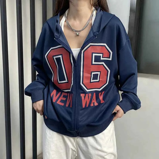Plush Vintage Letter Print Winter Sweatshirt