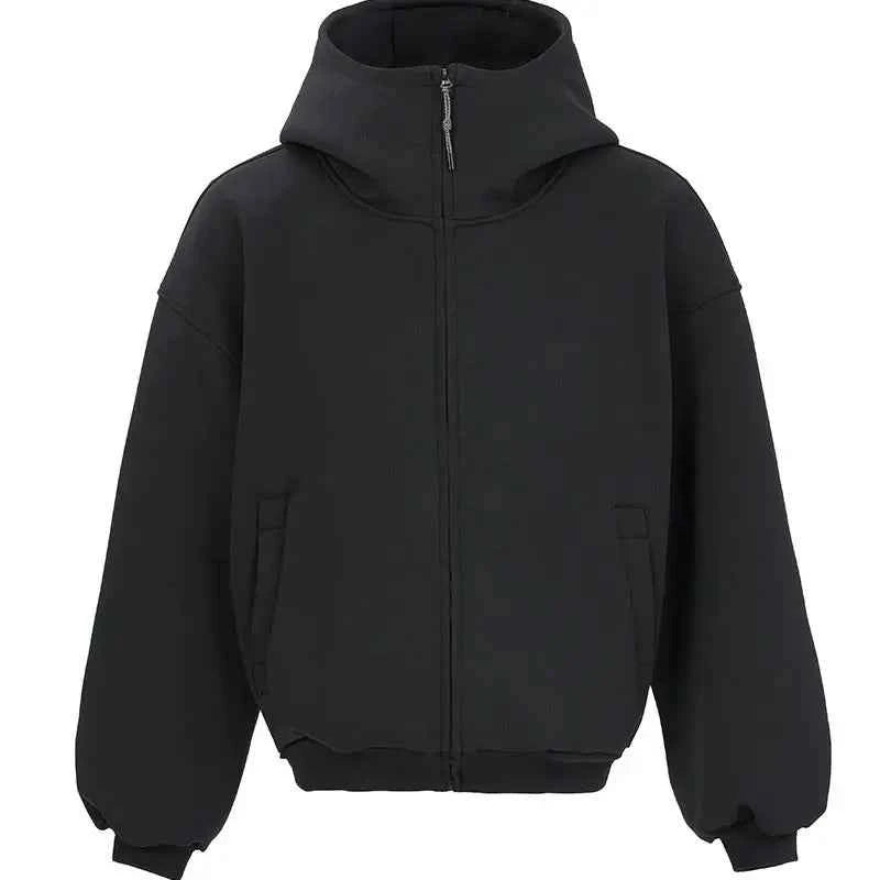 Wide Shoulder Japanese Style Zipper Sweatshirt