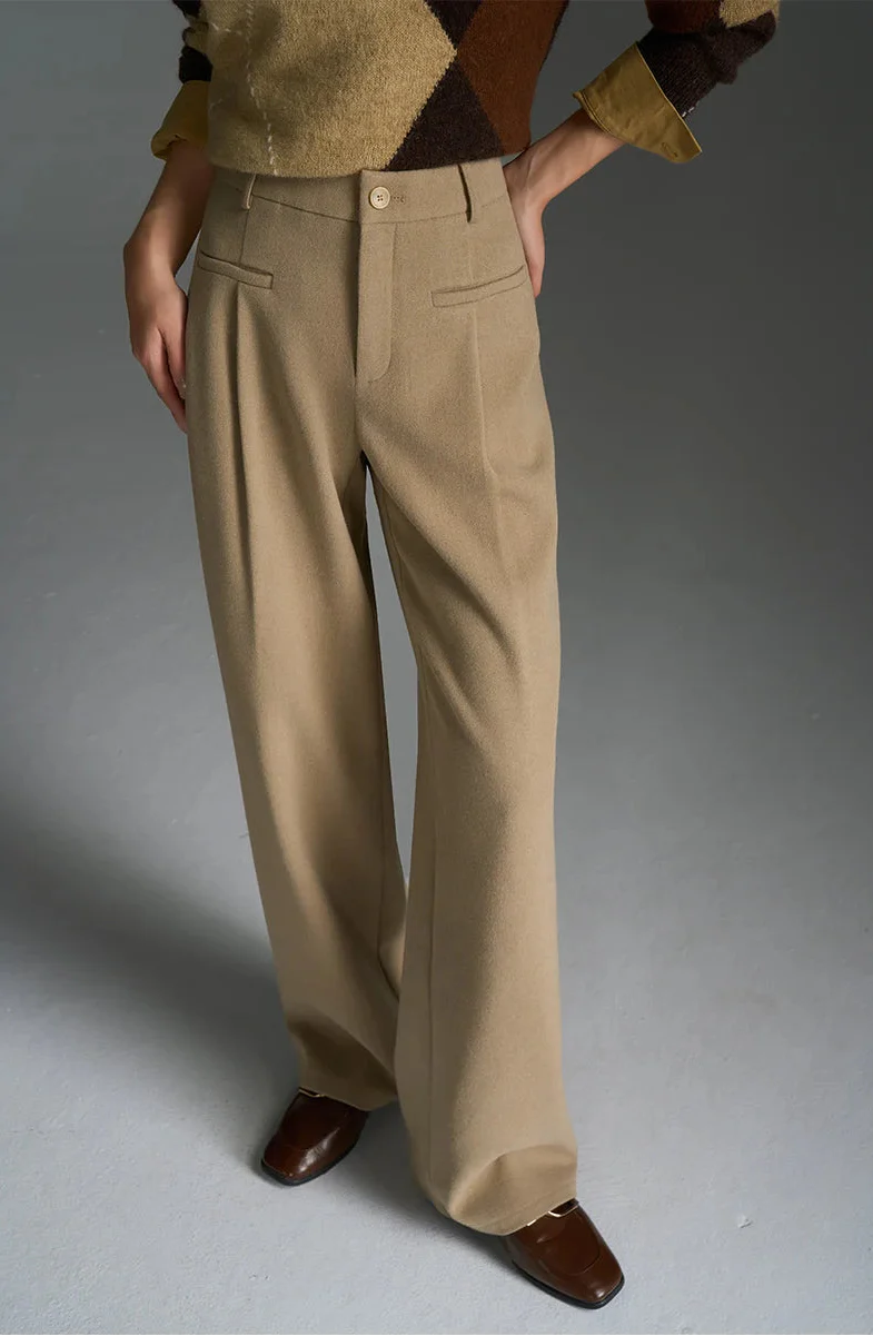 Fashionable Solid Wide Leg Classic Pants - Luxuryurbanwear