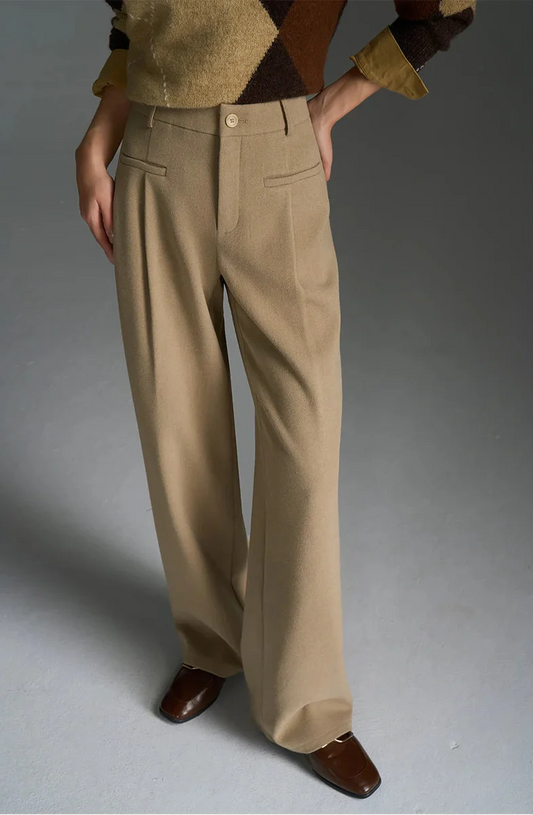 Fashionable Solid Wide Leg Classic Pants - Luxuryurbanwear