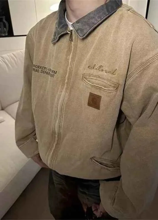 Trendy Vintage American Gradient Denim Jacket