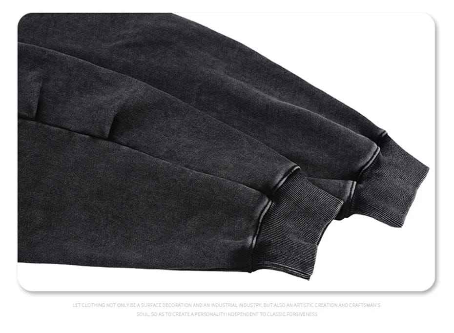 Zip Up Hoodie Black Oversized