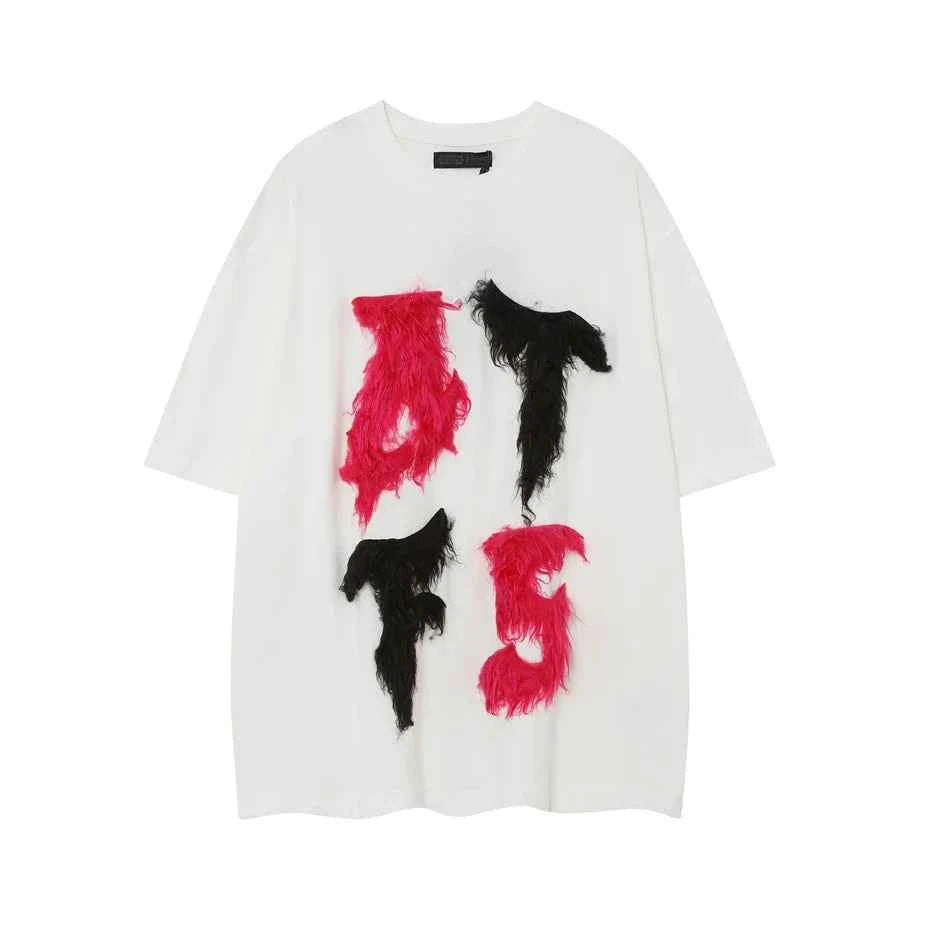 Edgy Cool Patchwork Fur T-Shirt
