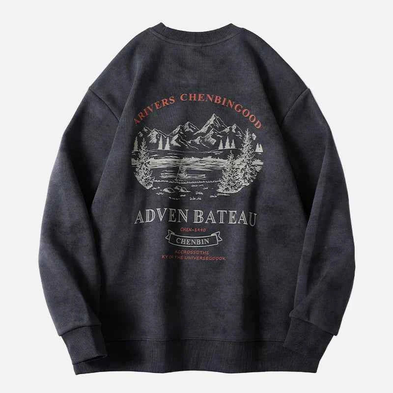 Y2K Oversized Loose Fit Round Neck Sweatshirt