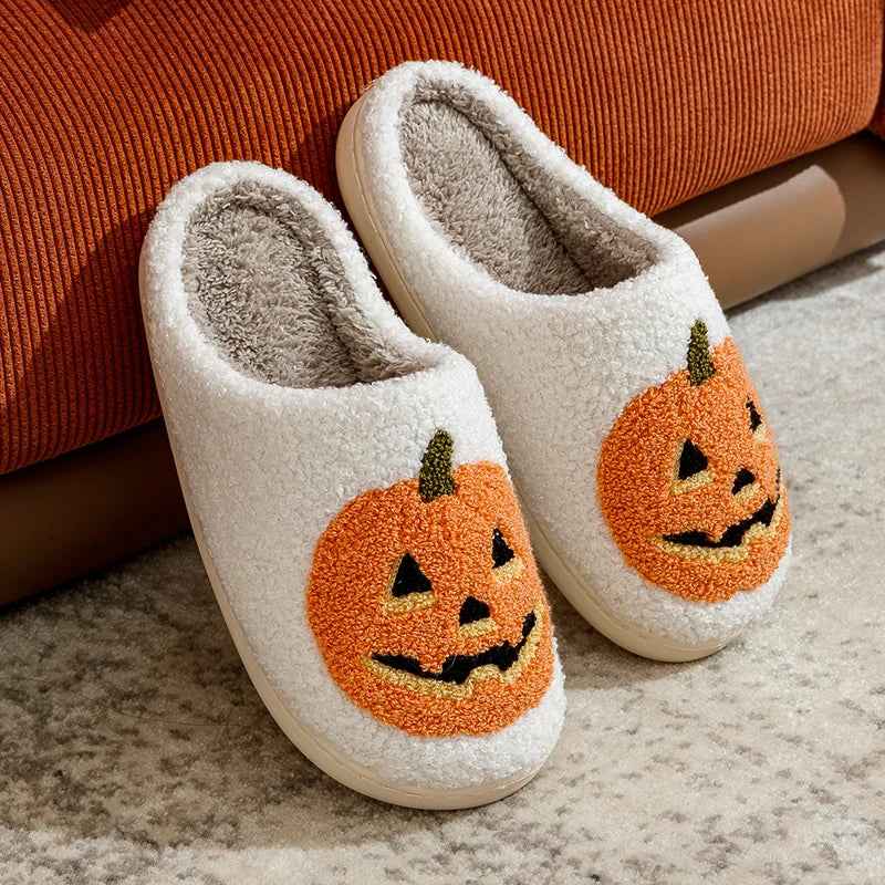 Cozy Pumpkin Halloween Slipper