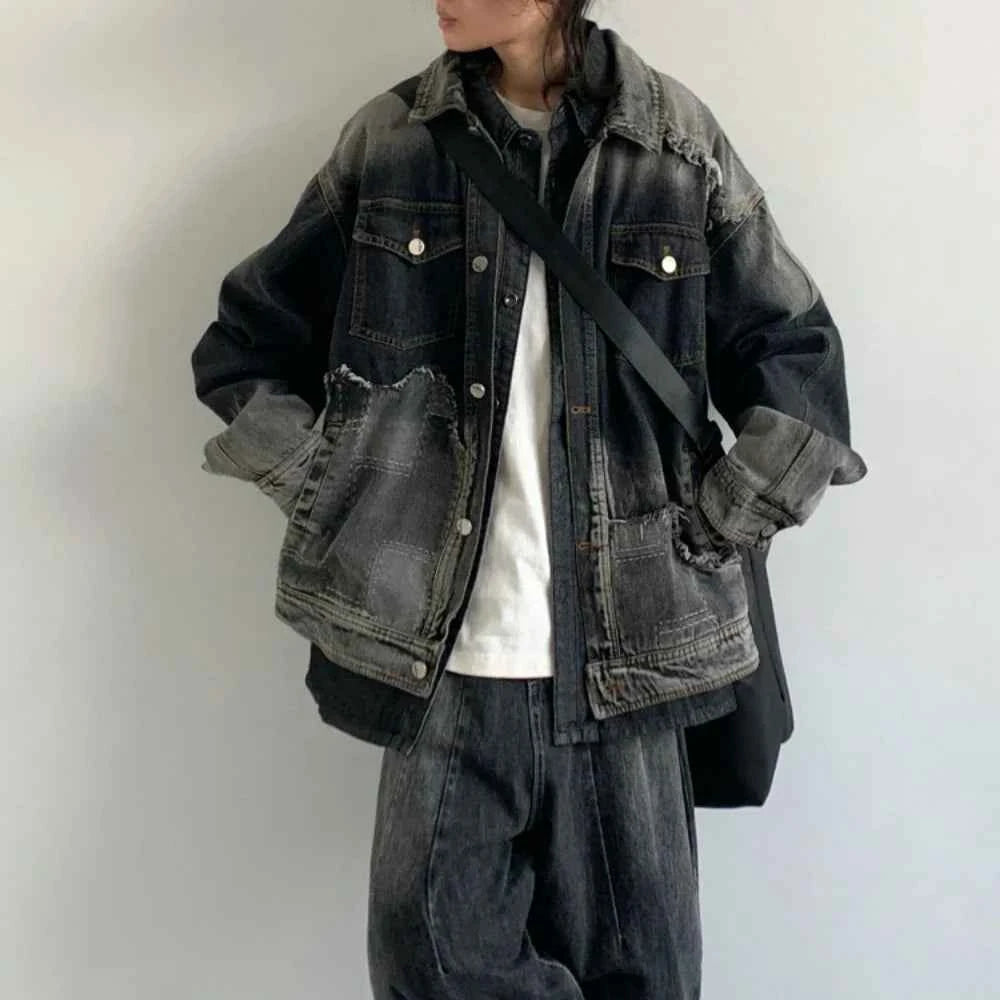 High-Quality Vintage Washed Denim Jacket