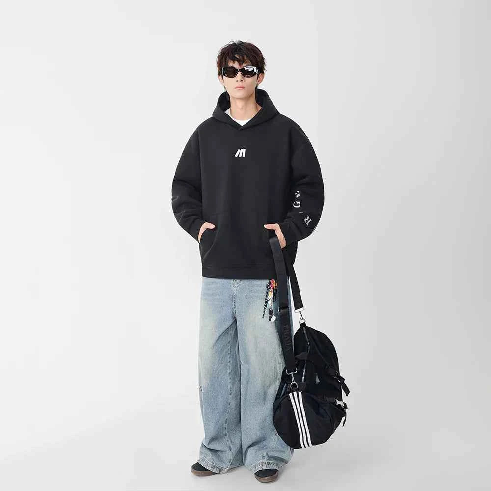 Warm Embroidered Hip Hop Logo Hoodie