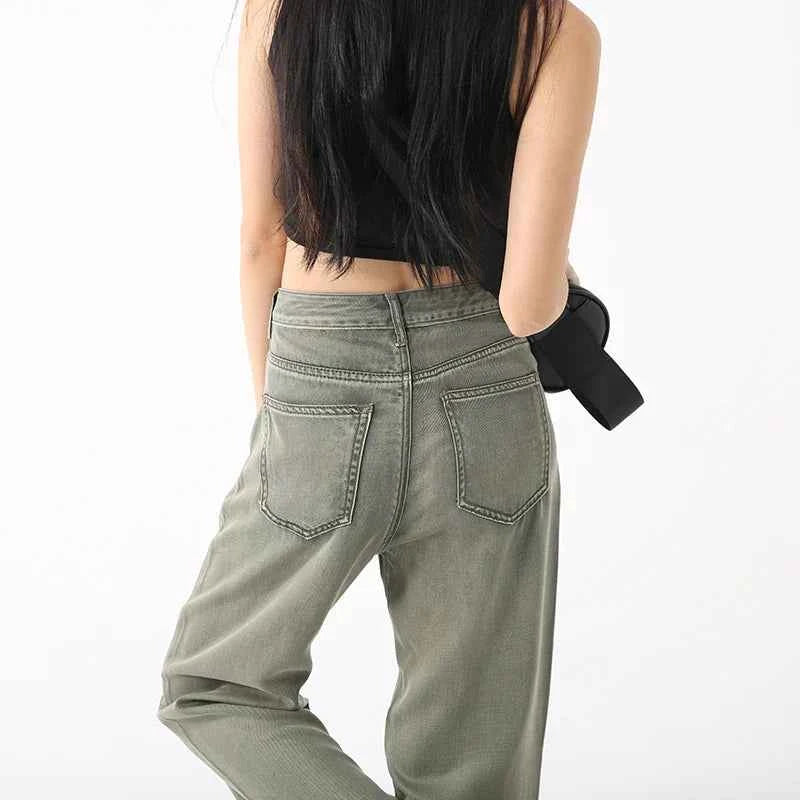 Flexible Slim High Waisted Wide Leg Jeans