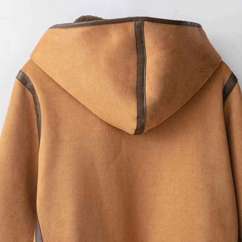 Chinese Style Single Breasted Hooded Woven Jacket