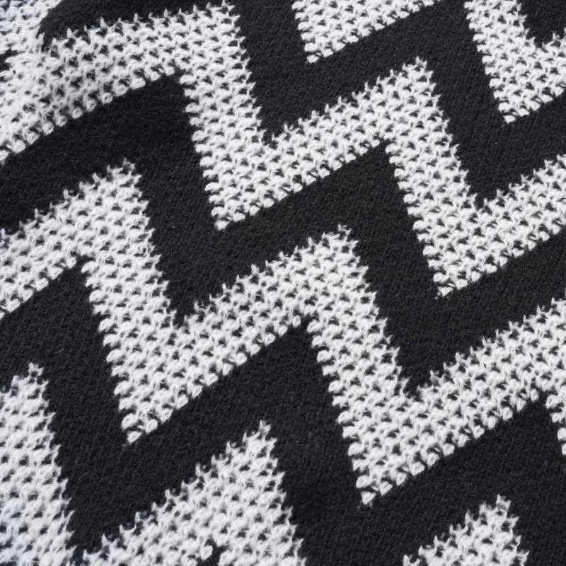 Streetwear Diamond Argyle Striped Knitted Sweater
