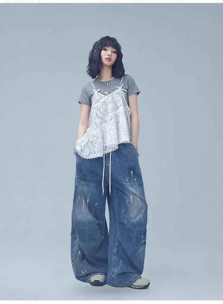 Aged Graffiti Washed Hip Hop Pants