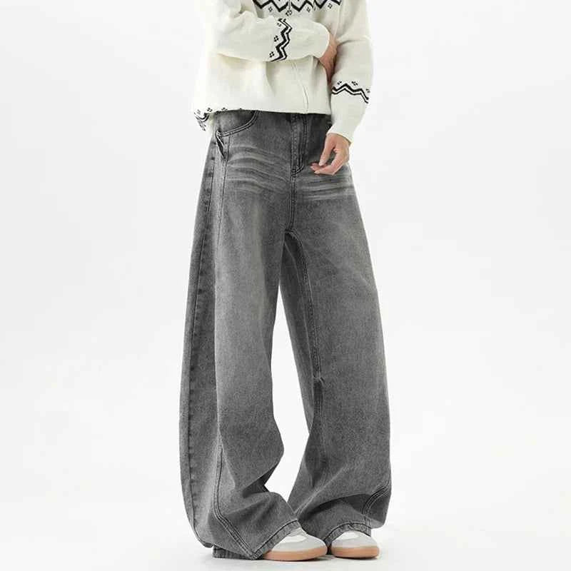 Vintage American Style Hip Hop Denim Wide Leg Jeans