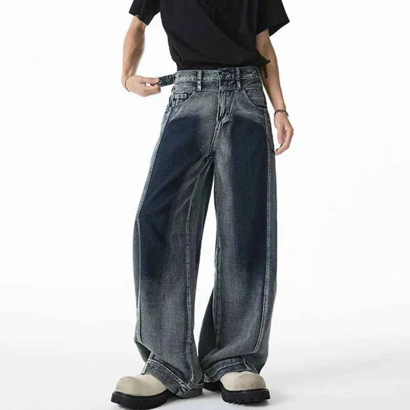 Vibrant Color Contrast Tie-Dye Straight Jeans