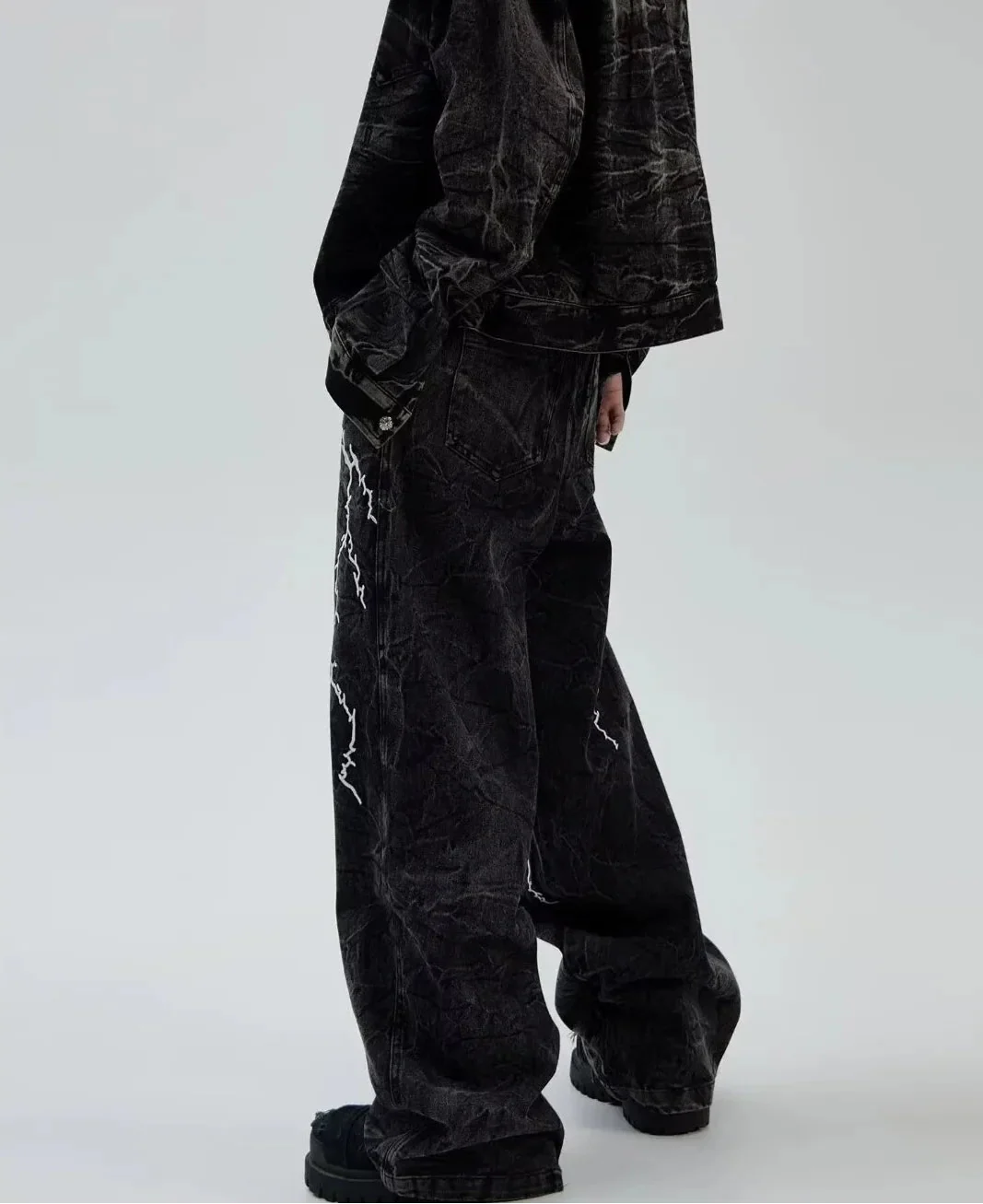 American Washed Flare Lightning Jeans - Luxuryurbanwear