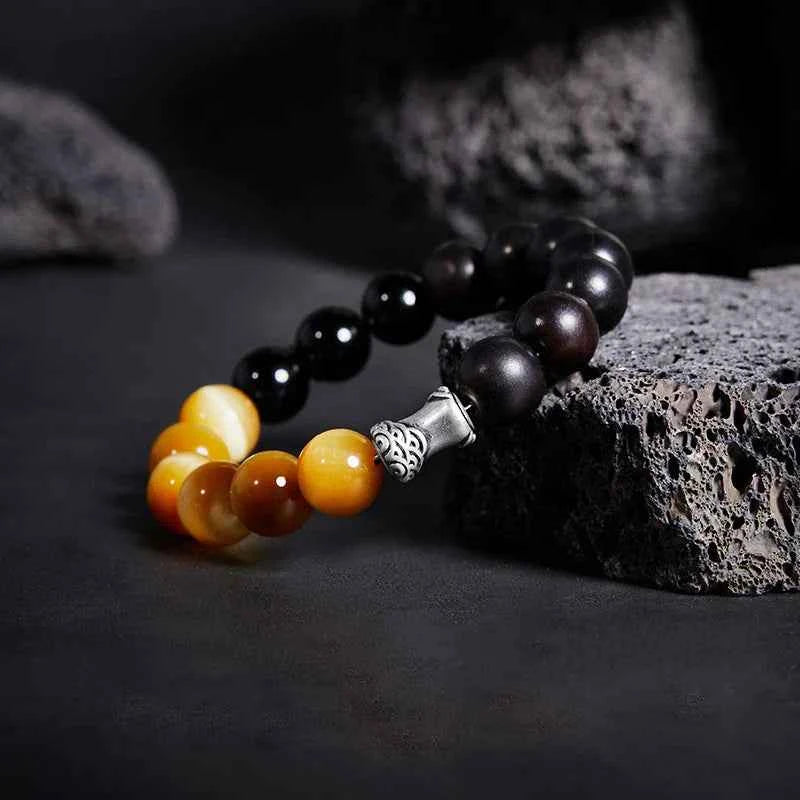 Natural Tiger Eyes Obsidian Stone Bracelet