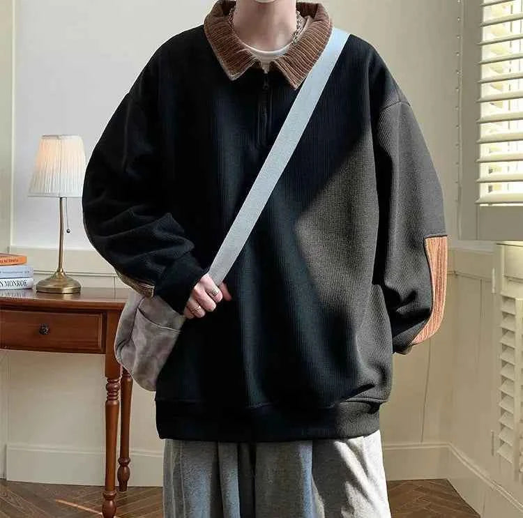 Y2K Warm Loose Half Zipper Sweatshirt