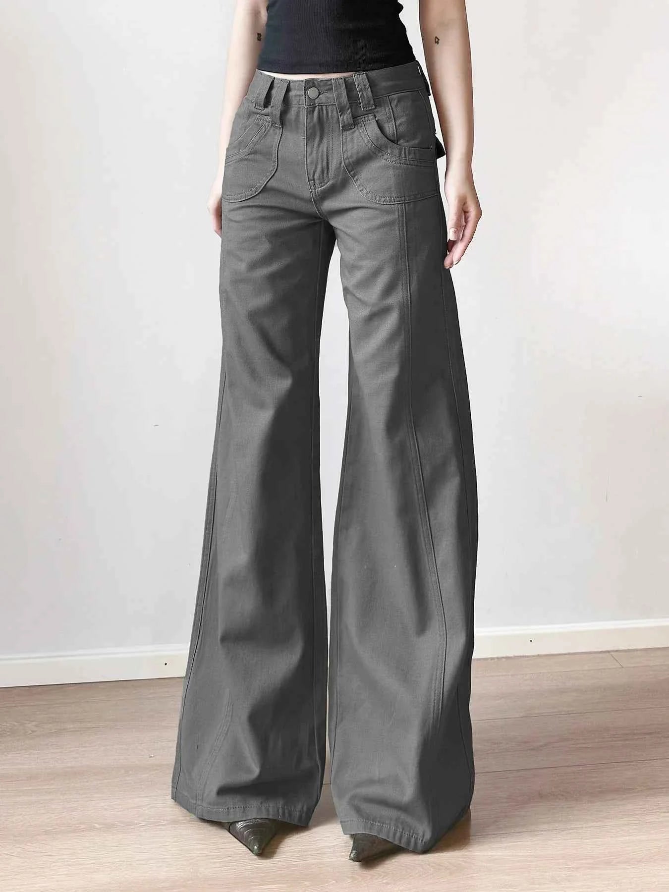 Vintage Grey Loose Fit Cargo Jeans