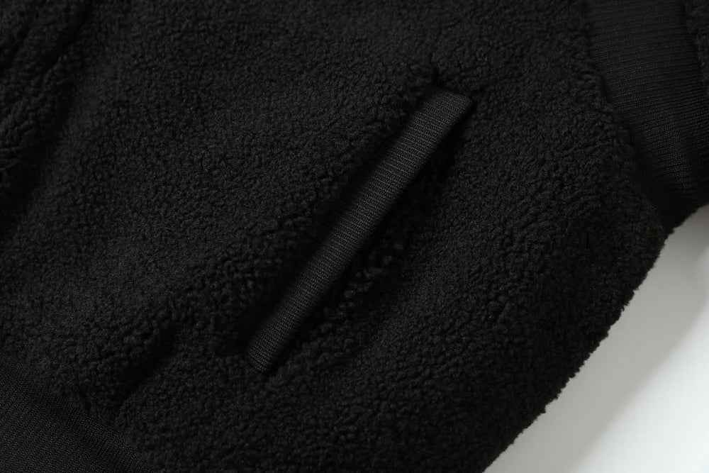 Soft Fleece Black Puffer Hooded Jacket