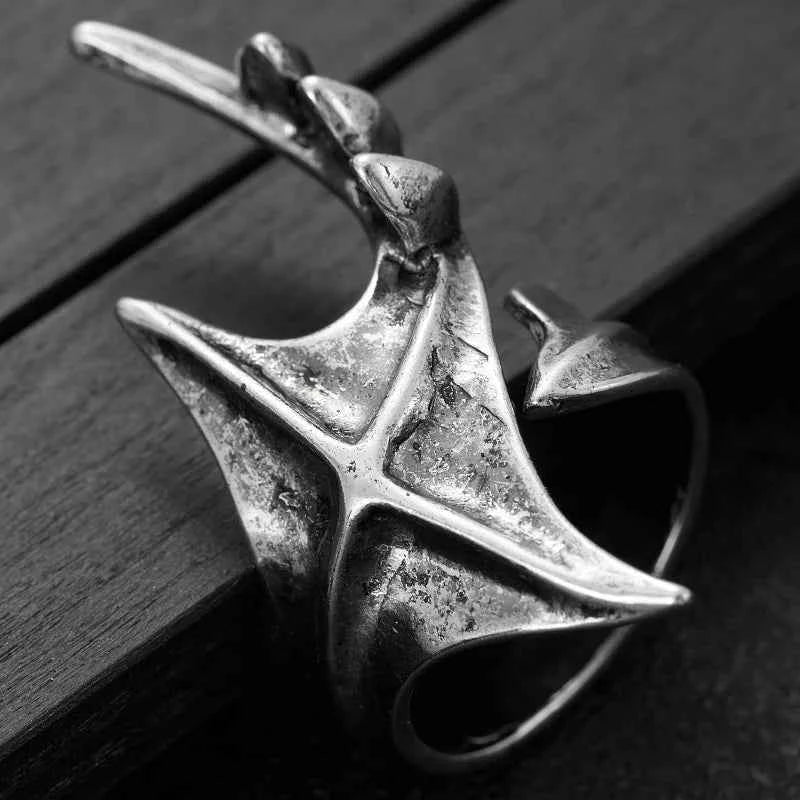 Vintage Irregular Geometric Open Ring