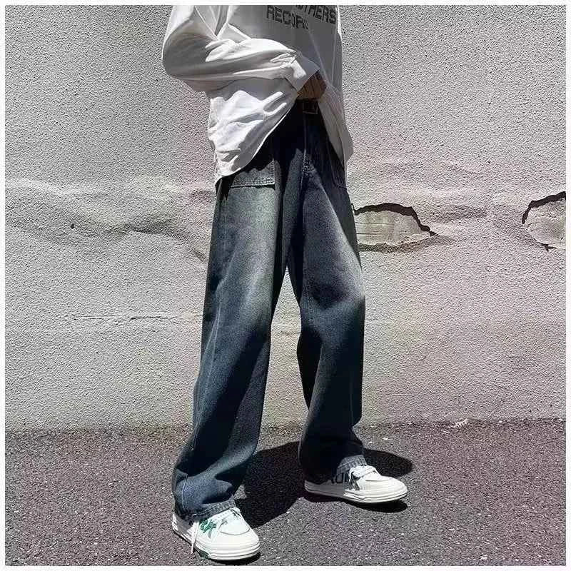 Essential Y2K Washed Wide Leg Denim Jeans