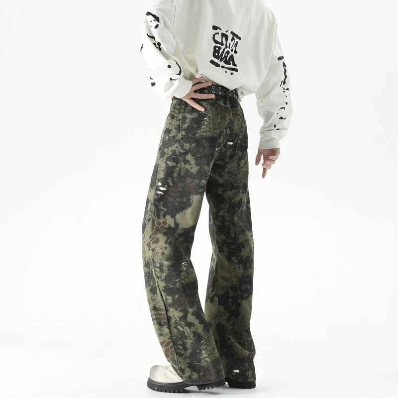Graffiti Vintage Camouflage Baggy Jeans