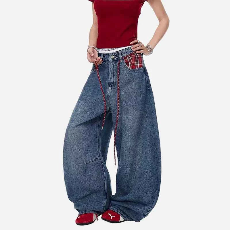 Women Insulated Streetwear Baggy Wide Leg Jeans