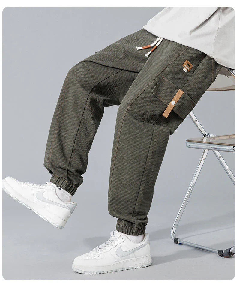 Elastic Cropped Pockets Safari Style Pants