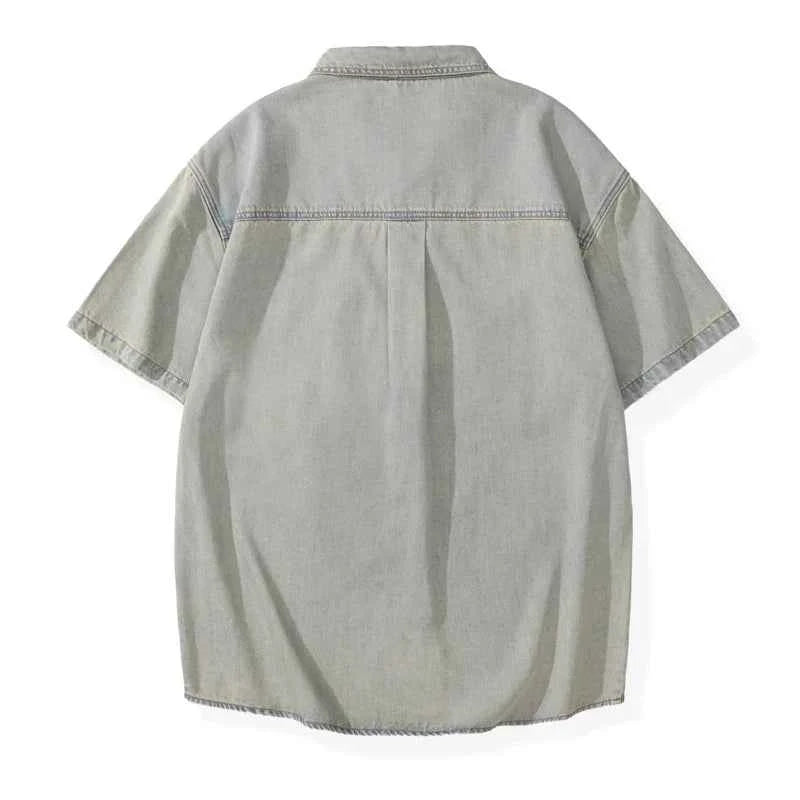 Vintage Retro Lightweight Casual Loose Denim Shirt