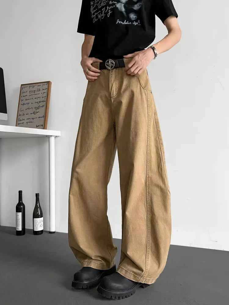 Y2K Cool Khaki Patchwork Cyber Jeans