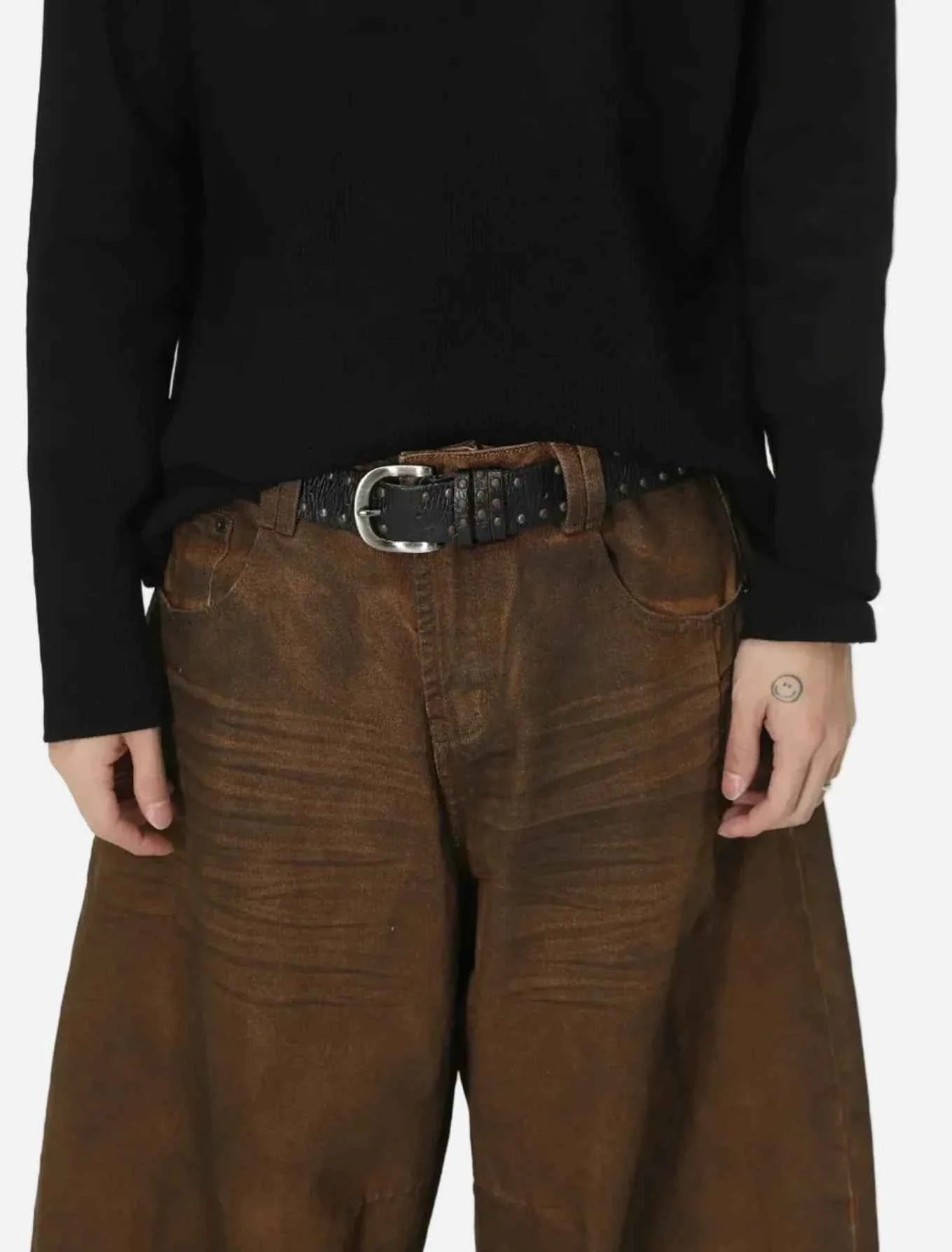 American Style Washed Brown Distressed Jeans