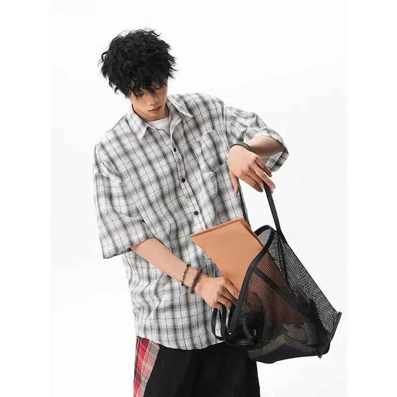 Men's Oversized Plaid Summer Casual Shirt