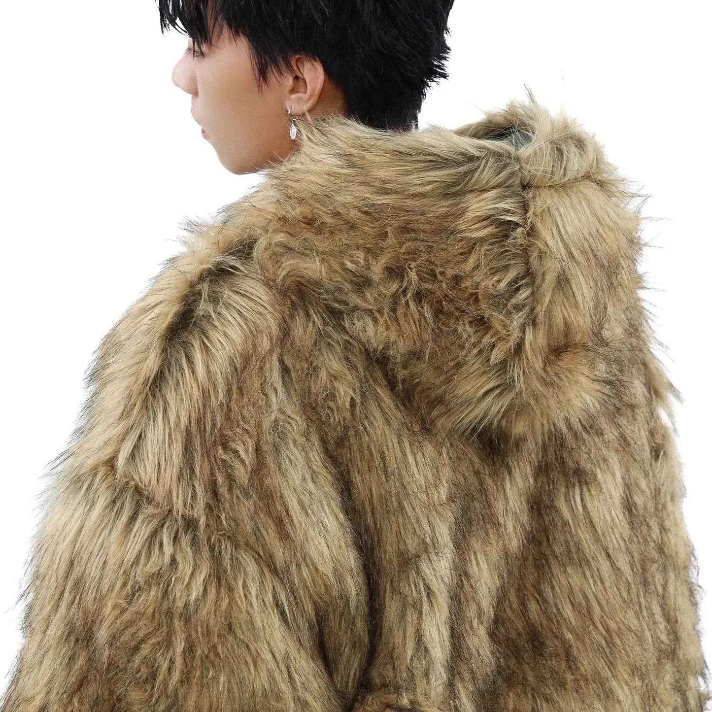 Reversible Luxury Double Face Faux Fur Hooded Jacket