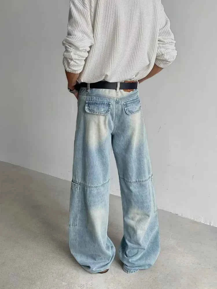 Iconic Blue Washed Baggy Denim Jeans