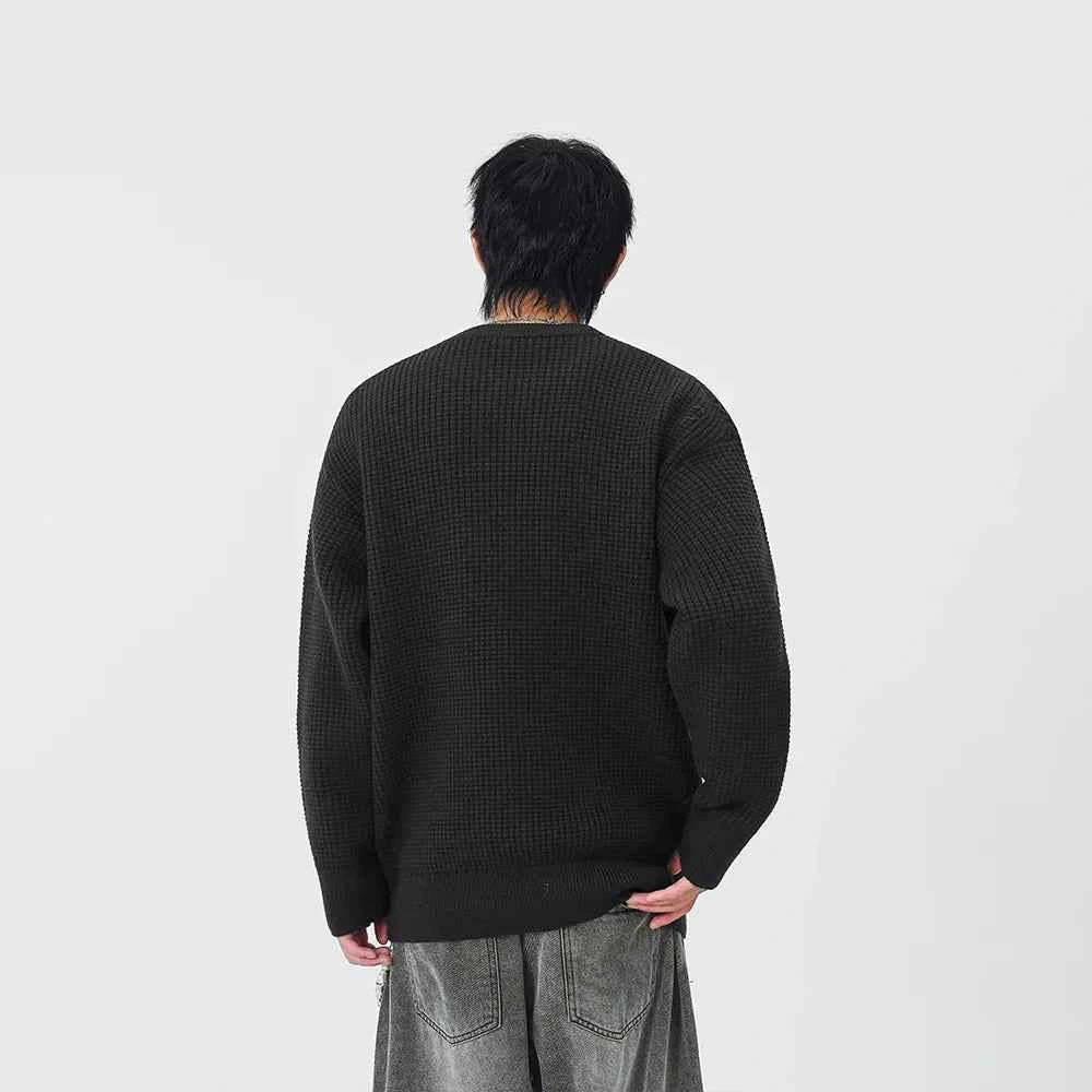 Y2K Cozy Textured Crew Neck Sweater