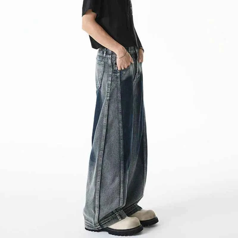 Vibrant Color Contrast Tie-Dye Straight Jeans