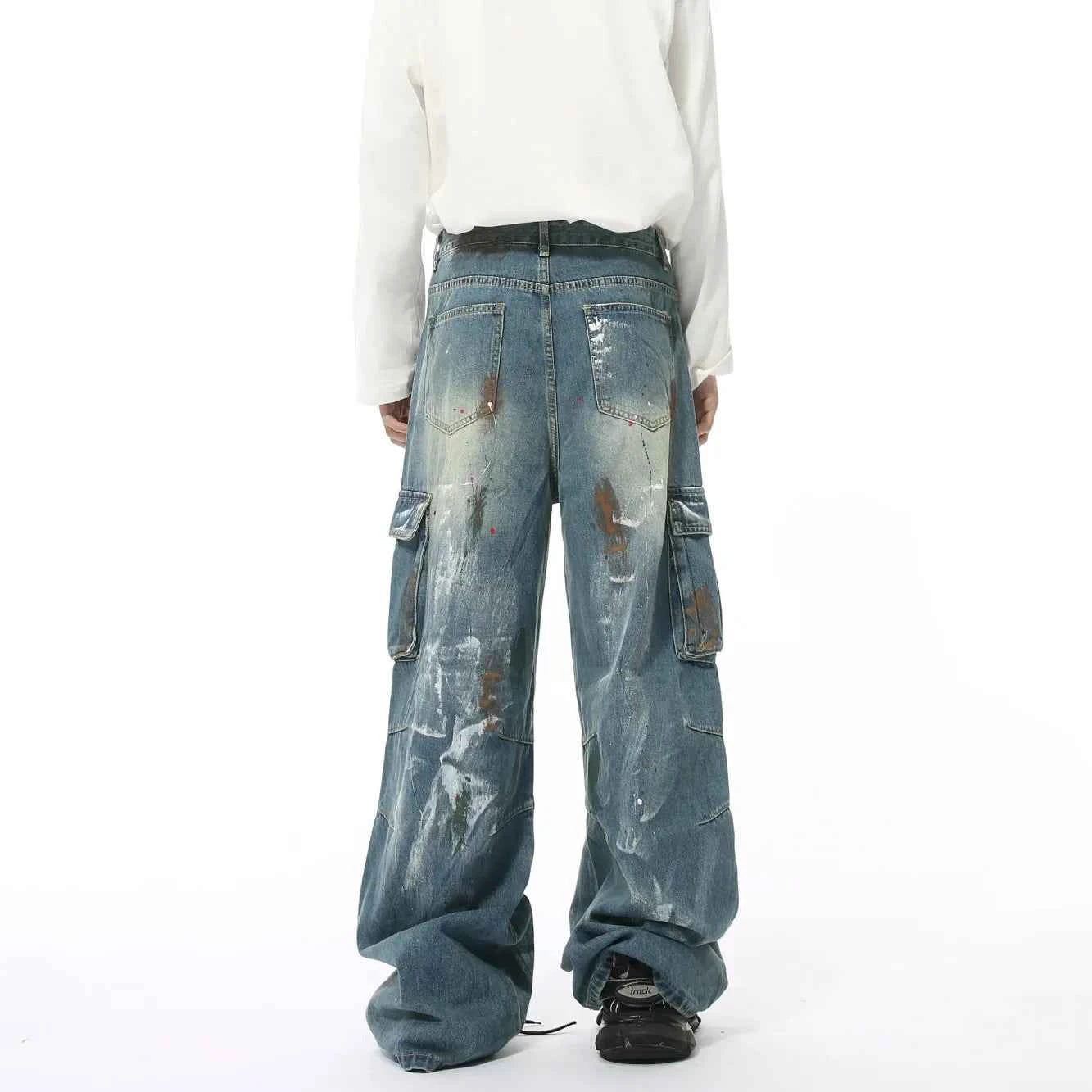 Lightweight Vintage Distressed Cargo Jeans
