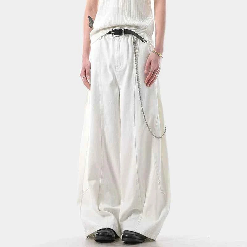 Elegant Stretch Comfort Solid Color Wide Leg Jeans