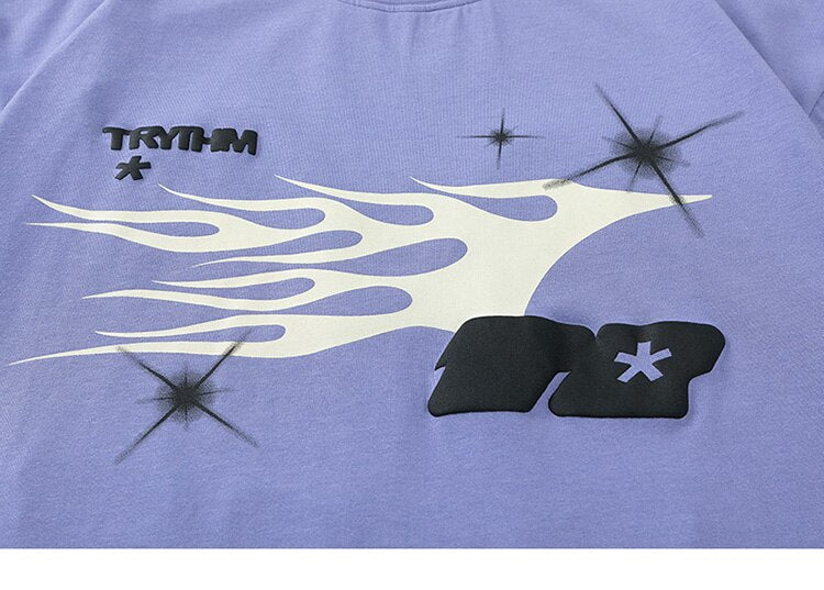 Splatter Fire Flame Texture T-Shirt