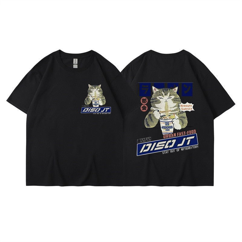 Midnight Canteen Cat Graphic T-Shirt