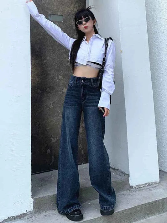 Distressed Retro Loose Denim Jeans