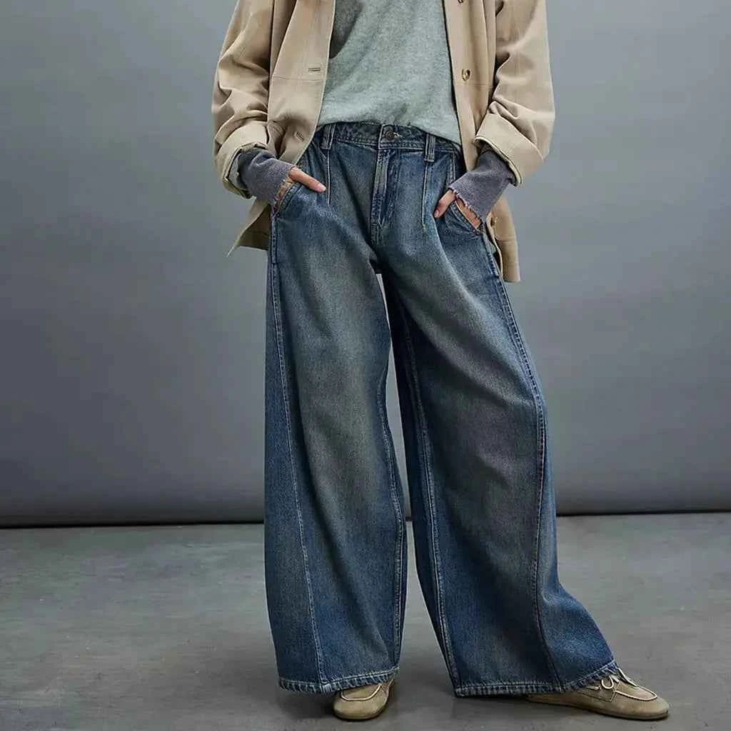 Retro Vintage Washed Denim Jeans