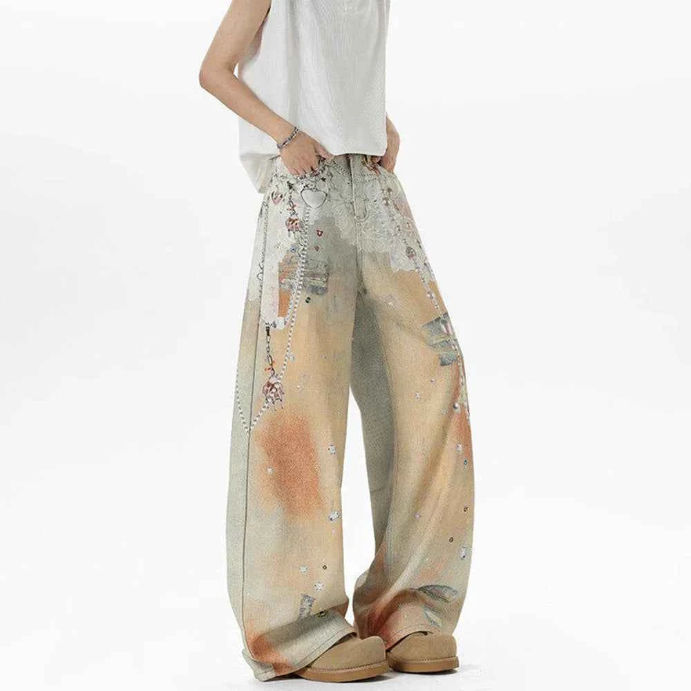 Trendsetter Retro Loose Graphic Denim Jeans