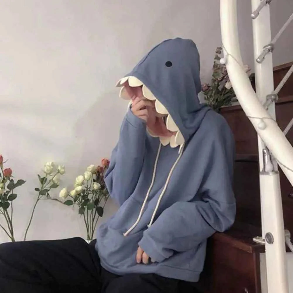 Y2K Funny Shark Patchwork Kawaii Hoodie