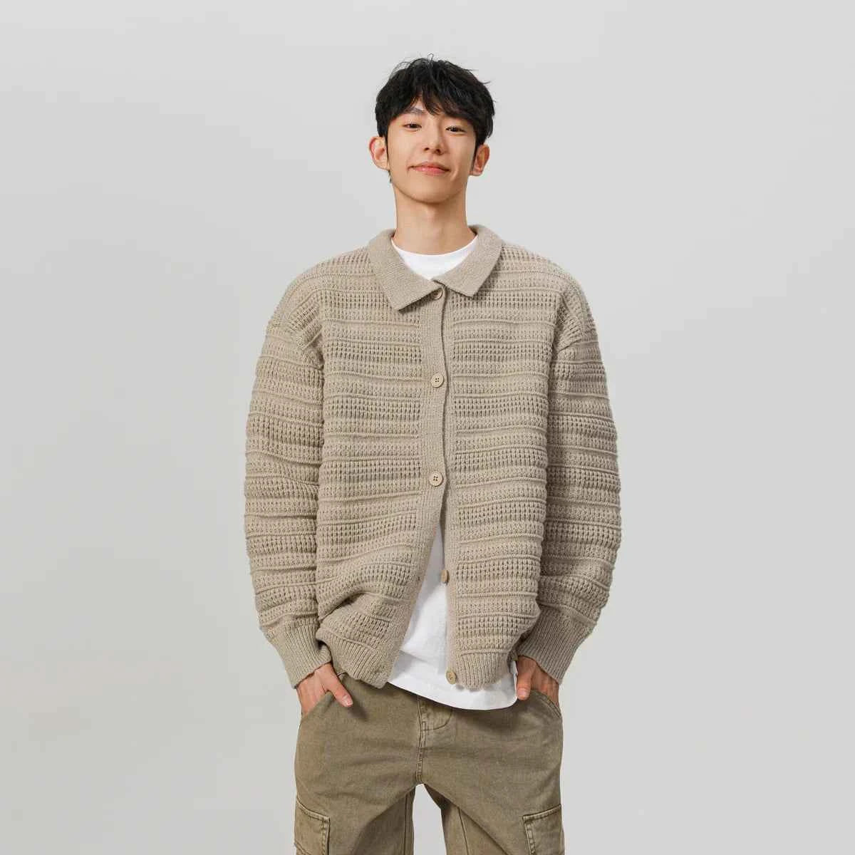 Fashionable Retro Loose Knitted Stripe Sweater