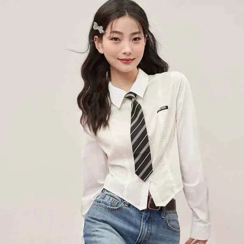Office to Outing Slim Fit White Turn Down Shirt