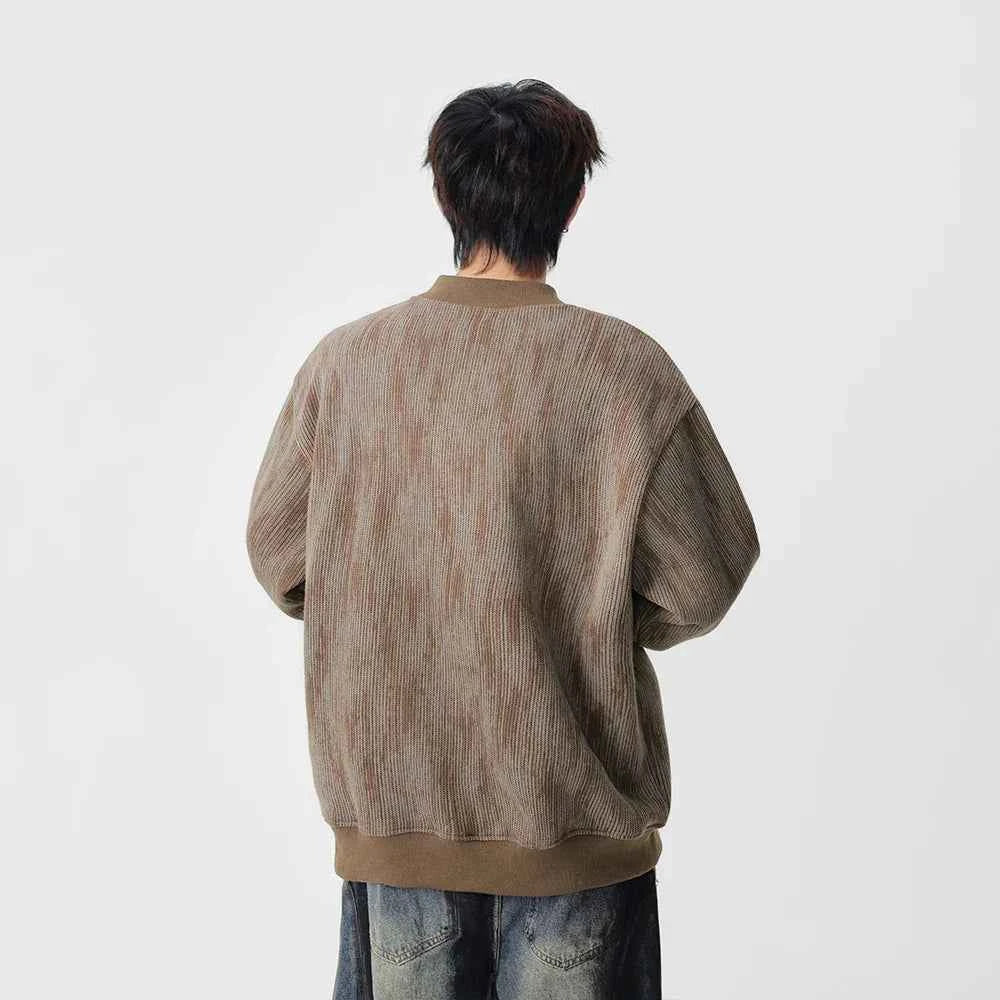 Cozy Ribbed Knit Henley Neck Sweatshirt