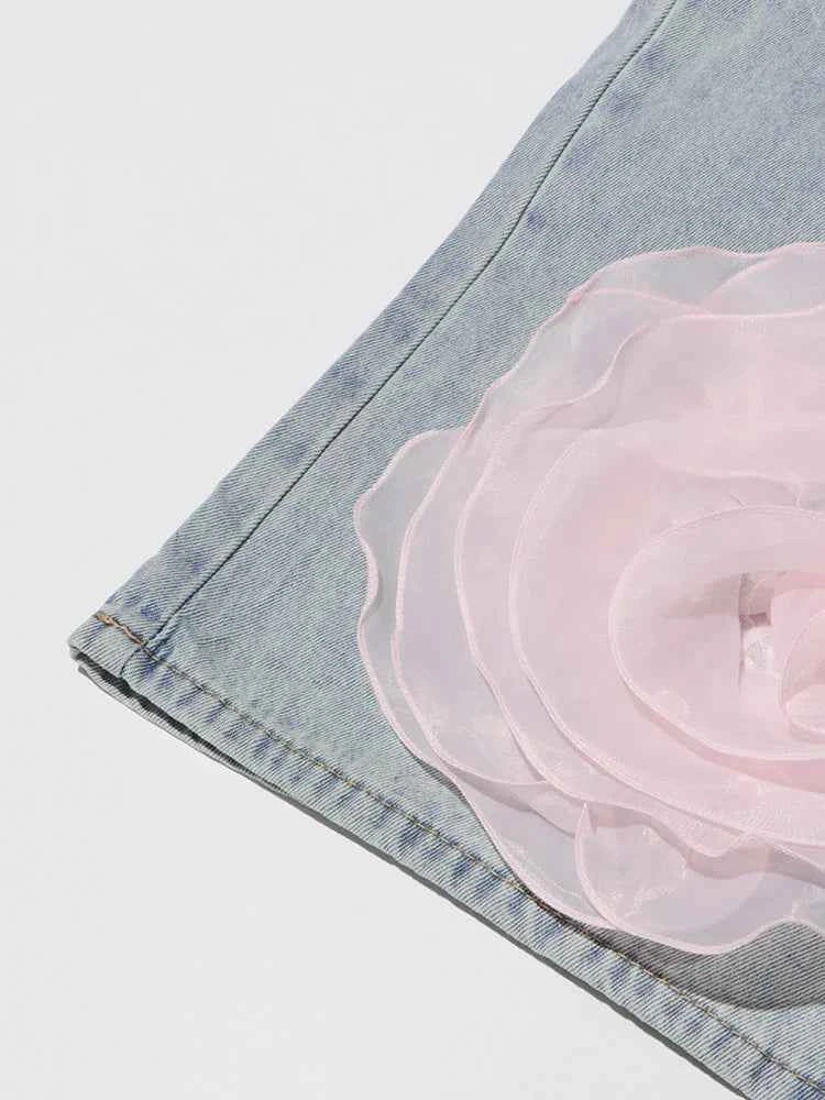 Floral Vine Fairycore Embroidery Jeans